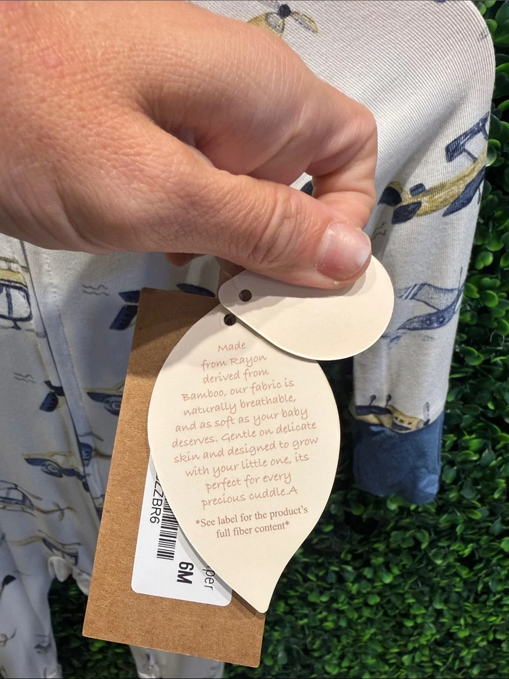Bamboo Zipper Romper Helicopters, Planes , Cars Print NEW So Soft • 9 Months